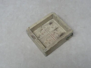 Antiguo molde de mantequilla de madera diseño geométrico esquinas con bisagras cola de milano 1850-1900 'B - Imagen 1 de 9