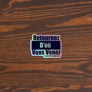 Retournez Dou French/Francais Go Back #SendThemHome Holographic stickers - Picture 1 of 4