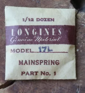 Vintage Longines Taschenuhr Teil 17L Zugfeder Swiss Longines T-End Typ - Bild 1 von 3