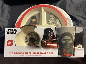 Star Wars Kylo Ren Storm Troopers 5 Pcs Bamboo Dinnerware Plate Bowl Cup Set - Picture 1 of 2