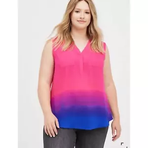 Blusa Ombre Torrid 2X Harper TANK TOP Dip Dye Ombre Rosa Púrpura Azul NUEVA - Imagen 1 de 11