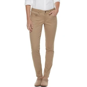NWT Lands End Womens Low Rise Straight Leg Sateen Pants Tan 18 37/38W $80 5E077 - Picture 1 of 1