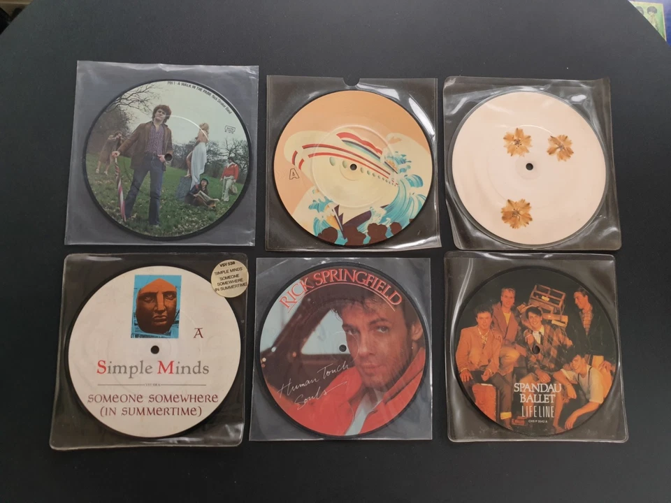 JOB LOT OF 6 X 7" VINYL RECORD PICTURE DISCS THE MOOD TOYAH MOTELS SANDII  - image 1 of 1