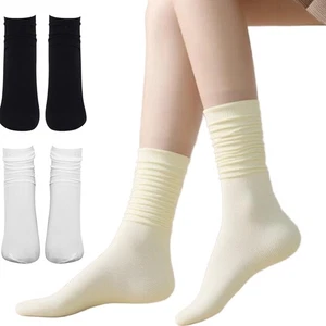 Damen Mädchen halbhohe Socken glatte Socken atmungsaktiv Strumpfwaren sexy dünne Socken - Bild 1 von 40