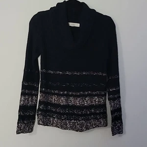 Loft Black Alpaca Blend Cowl Neck Sweater Sz XS - Picture 1 of 5