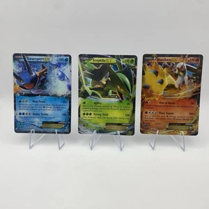 Carte Pokémon Sceptile EX, Blaziken EX, Swampert EX, 2015 - Foto 1 di 7
