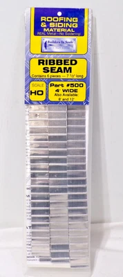Builders In Scale HO 6 Pieces ROOFING/SIDING - RIBBED SEAM - #500 - See Below - Image 1 of 3