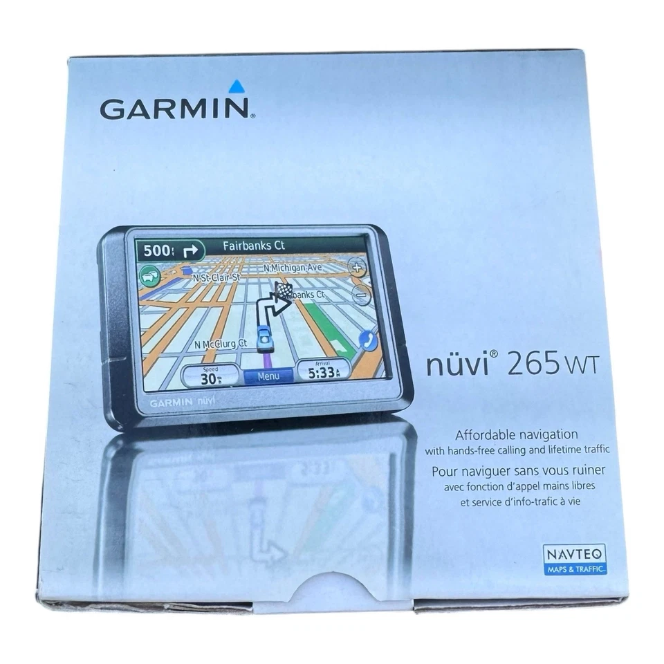 Garmin Nuvi 265w GPS Navigation System in original box (USED) - Image 1 of 4