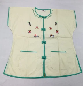 Vintage Chinese Kimono Embroidered Pajama Shirt Top Sz 28 (6) Unisex - Picture 1 of 7