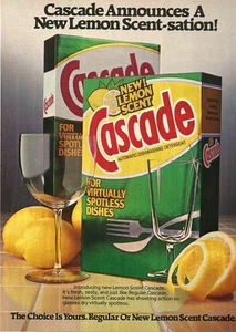 1984 Cascade Lemon Dish Waschmittel Seife Vintage Print AD Werbung - Bild 1 von 1