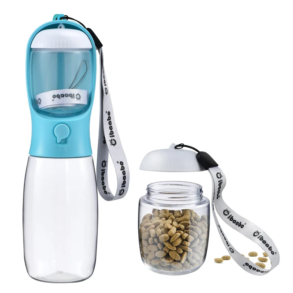 Botella de agua portátil para mascotas | Dispensador de alimentos taza de viaje a prueba de fugas perro gato suministro U Foto 1 de 4