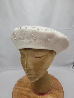 Chapéu boina feminino mistura de lã marfim/pérola tamanho único - Imagem 1 de 4