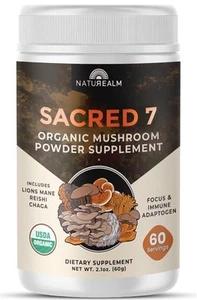 Naturealm Sacred 7 Mushroom Extract Powder: Boost Immunity & Vitality Natural - Picture 1 of 4