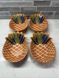 Opalhouse Melamin Orange Ananas Form Snack Schüsseln 4,25 "x 6" 4er Set EUC! - Bild 1 von 9
