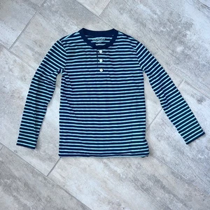 Crewcuts Boys Striped Long Sleeve Henley Shirt Size S (6/7) Blue - Picture 1 of 7