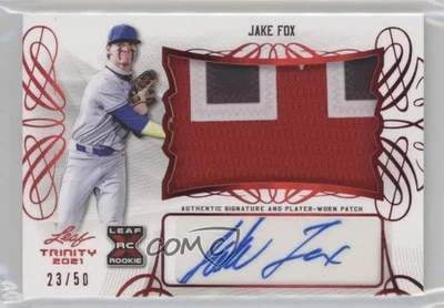 2021 Leaf Trinity Patch Auto Red /50 Jake Fox #PA-JF1 Patch Auto - Image 1 of 2