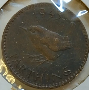 1943 Great Britain 1 farthing coin uncirculated - Picture 1 of 4