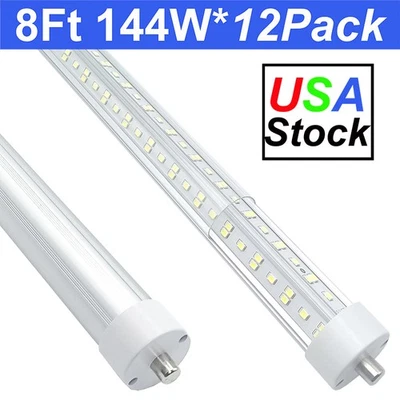 12 Pack Shop Led Light 8 Ft 144W Blocking RF for Garage Warehouse Factory Gym - Image 1 of 4