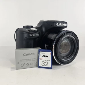 Canon PowerShot SX50 HS 12.1MP Digital Camera - Black With 32gb Card Tested - Picture 1 of 15