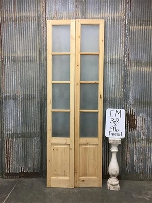 Puerta Doble Francesa (32x96) 4 Paneles Puerta Vidrio Esmerilado Estilo Europeo EM8 Foto 1 de 4