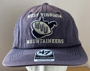 West Virginia Mountaineers Snapback Cap Hat 47 Brand Captain Distressed Gray $40 - Picture 1 of 7