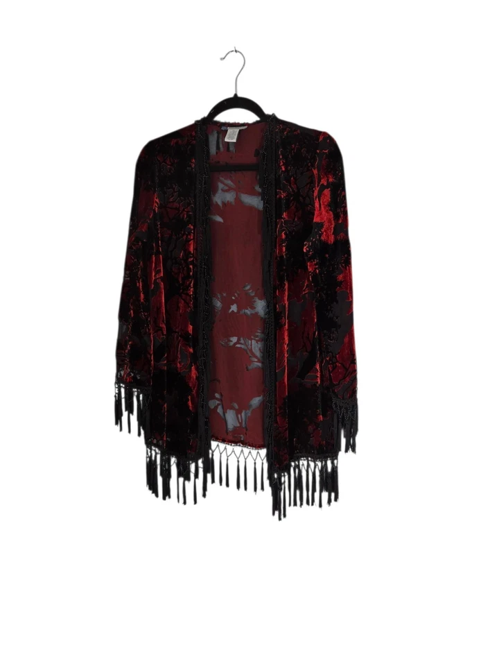 Half Moon Bay Elegant Red and Black Velvet Cape Sz Ps - Image 1 of 4