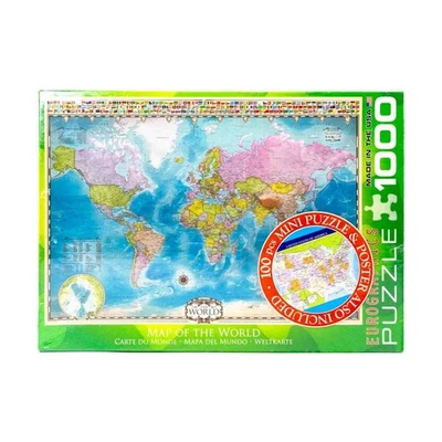 Eurographics Puzzle Mapa del Mundo (1000 Piezas) SW (VG+/Nuevo) Foto 1 de 2