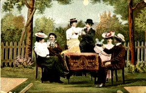 Couples Drinking Beer - Alcohol - Drunk - Comic Vintage Postcard - Picture 1 of 2