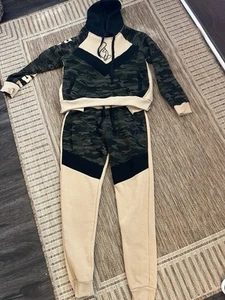 BABY PHAT Hoodie groß. Sweats. Jogginghose. Jogginganzug Camouflage/Hellbraun. Vintage. 90er #104873 - Bild 1 von 16