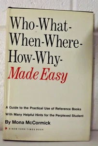 1971- Who-What- When-Where-How-Why- Made Easy HC By Mona McCormick EX - Picture 1 of 7