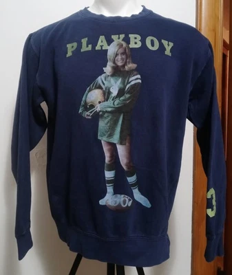 PLAYBOY SEPTEMBER 1967 COVER CREWNECK BLUE SWEATSHIRT ISSUE #53 SIZE L - Image 1 of 4