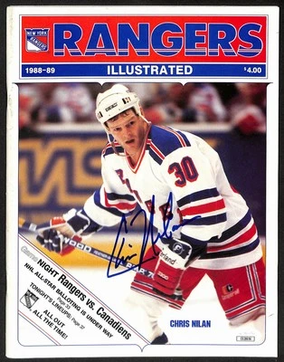 Chris Nilan New York Rangers Firmado 1988-89 Rangers Illustrado JSA 197222 Foto 1 de 2