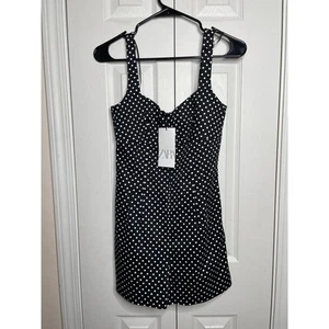 NUOVO pagliaccetto pagliaccetto donna Zara nero bianco a pois taglia XS - Foto 1 di 9