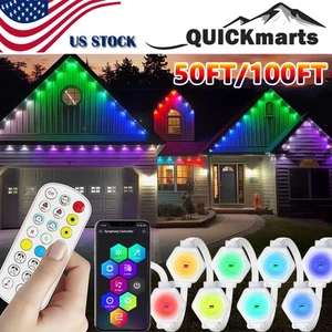 Permanent Outdoor Lights Smart Eaves RGB Lighting Waterproof House Holiday Decor - Picture 1 of 8