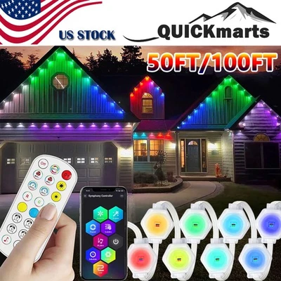 Permanent Outdoor Lights Smart Eaves RGB Lighting Waterproof House Holiday Decor - Image 1 of 4