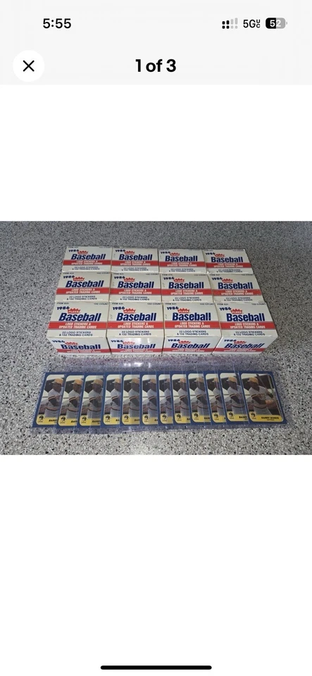 Lote De 12 Nuevos 1986 Fleer Actualización Set Barry Bonds Rookie José Canseco Will Clark Foto 1 de 2