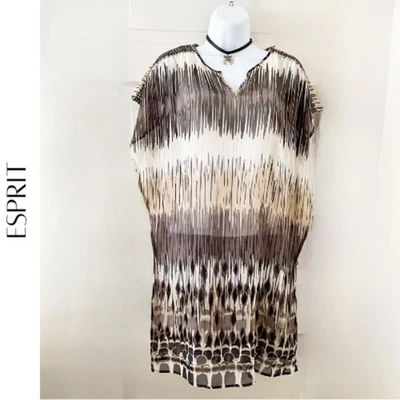 Traje de baño ESPRIT marrón y beige lentejuelas hombro encubrimiento, XS Foto 1 de 4