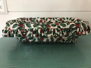 Vintage Longaberger Holiday Cheer Holly Fabric Liner NEW Plastic Liner Rectangle - Picture 1 of 2