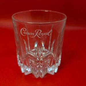 Crown Royal Starburst Lowball Whiskey Rocks Drinking Glass Italy Excellent - Picture 1 of 4