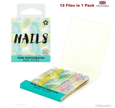 DOTCOMGIFTSHOP 5 pack Mini Nail file London TROPICAL PALM MATCHBOX NAIL FILES (1 Pack12 Files)