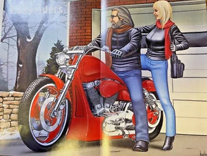 David Mann Poster Mann und Frau auf Motorrad 1996 - Bild 1 von 1
