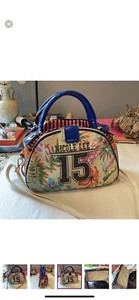 Nicole Lee 15 U.S.A. Multi Color floral bag, lots of pockets, travel bag, zipper - Picture 1 of 12