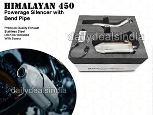 For Royal Enfield New Himalayan 450 "Powerage Exhaust Silencer with Bend Pipe" - Picture 1 of 6