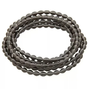 NUOVO SET 6 BRACCIALETTI ACCIAIO EMATITE ARGENTO PILA FILO PIANOFORTE - Foto 1 di 2