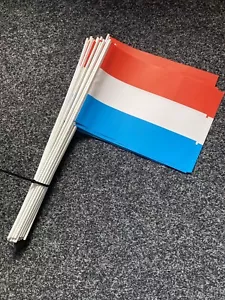 50 Pcs WHOLESALE The Netherlands Flag Flags Paper Plastic Handwaving Decoration - Picture 1 of 3