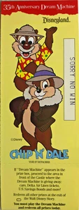 Boleto de pasaporte Disneyland 1990 vintage - Chip N' Dale - ¡¡¡Como nuevo!!! Anaheim Ca - Imagen 1 de 1