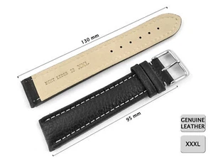 CINTURINO OROLOGIO EXTRA LUNGO PELLE DI VITELLO FRIBURGO XXL 20, 22, 24, 26, 28 MM US - Foto 1 di 14