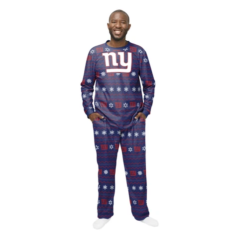 FOCO Men's NFL New York Giants Primary Team Logo Ugly Pajama Set Cover