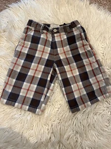 Arizona boys 10 regular plaid tan brown cargo shorts - Picture 1 of 4