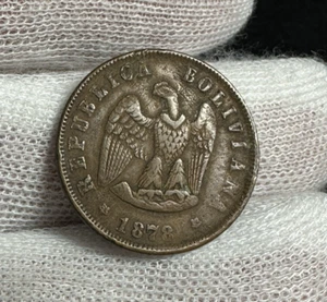 1878 BOLIVIA 2 CENTAVOS KM-164.1 - SCARCE - FREE USA SHIPPING! B3654 - Picture 1 of 15